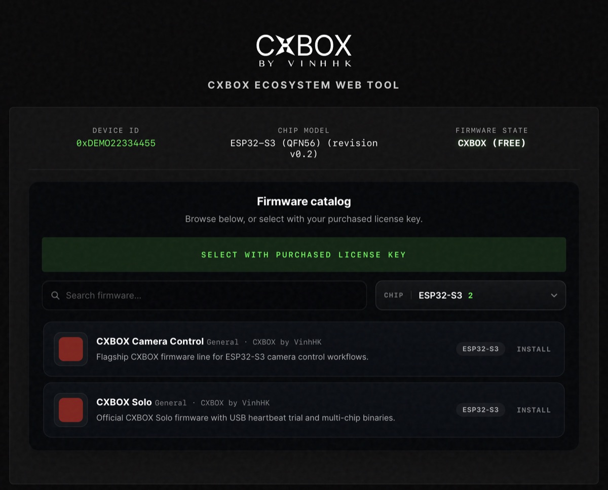 CXBOX Webtool Interface